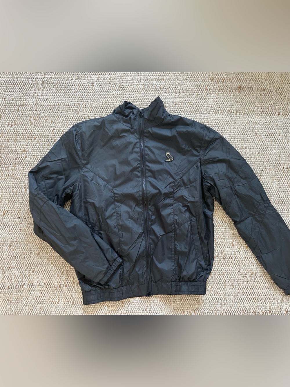OVO Black Lightweight Windbreaker Jacket with Gold Owl Logo - Picture 3 of 5